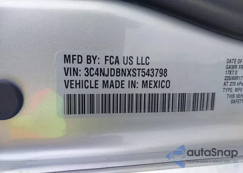 2025 Jeep Compass Latitude 4X4 из США, поврежденный, VIN 3C4NJDBNXST543798